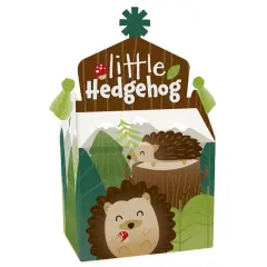 Big Dot of Happiness Forest Hedgehogs - Treat Box Party Favors - Woodland Birthday Party or Baby Shower Goodie Gable Boxes - Set of 12