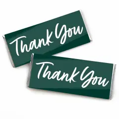 Big Dot of Happiness Emerald Elegantly Simple - Candy Bar Wrapper Guest Party Favors - Set of 24