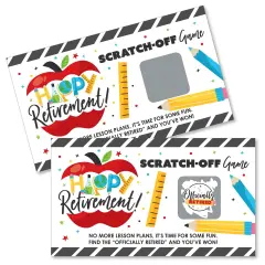 Big Dot of Happiness Teacher Retirement - Happy Retirement Party Game Scratch Off Cards - 22 Count
