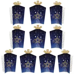 Big Dot of Happiness Starry Skies - Table Decorations - Gold Celestial Party Fold and Flare Centerpieces - 10 Count