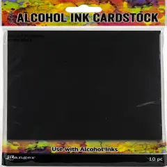Tim Holtz Alcohol Ink Cardstock 5"X7" 10/Pkg-Black Matte