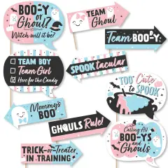 Big Dot of Happiness Funny Boo-y or Ghoul - Halloween Gender Reveal Party Photo Booth Props Kit - 10 Piece