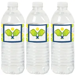 Big Dot of Happiness Let&rsquo;s Rally - Pickleball - Birthday or Retirement Party Water Bottle Sticker Labels - Set of 20