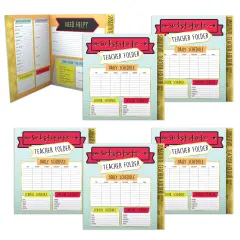 Carson Dellosa 6-Pack Substitute Teacher Folder, Schedules, Routines, Procedures, Classroom Management, Contact Information, and More With Pockets, Desk Organizer School Supplies