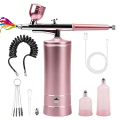 Airbrush-Kit Rechargeable Cordless Airbrush Compressor -Auto Handheld Airbrush Gun, Airbrush Set Portable Wireless Air Brush for Barber, Nail Art, Cake Decor, Makeup, Model Painting