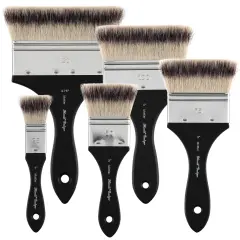 Creative Mark Mimik Synthetic Badger Mottler Brushes - Animal-Friendly Mottlers for Oil, Acrylics, Watercolor, Large Surfaces, & More!