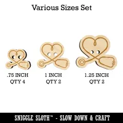 Nurse Doctor Heart Shaped Stethoscope Wood Buttons for Sewing Knitting Crochet DIY Craft