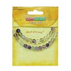 6 Packs of Fluorite Beads - 6mm - 36 pcs.