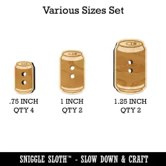 Soda Pop Beer Can Wood Buttons for Sewing Knitting Crochet DIY Craft