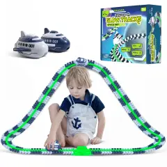 USA Toyz Zero G Space Glow Race Track for Kids- 258pc