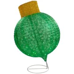 Northlight LED Lighted Twinkling Commercial Outdoor Tinsel Onion Christmas Ornament - 38" - Green