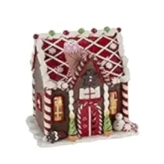 8" Gingerbread House with Gumdrops and Lights &ndash; Festive Christmas Decoration
