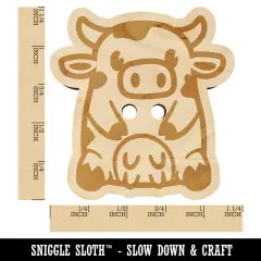 Cute Spotted Cow Sitting Wood Buttons for Sewing Knitting Crochet DIY Craft