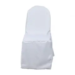 Set of 12 Polyester Banquet Chair Covers for Wedding Decor Silver