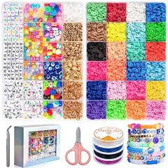 Bracelet Making Kit - 6800 PCS Beads Bracelet Kit Arts and Crafts for Kids - Jewelry Making Kit Crafts for Girls Adults - Bracelet Making Toys Gifts for Girls Teen Girls (48 Grids)