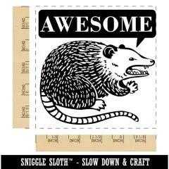Awesome Possum Opossum Square Rubber Stamp for Stamping Crafting