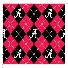 Sykel Enterprises-University of Alabama Fleece Fabric-Alabama Crimson Tide Argyle Fleece Blanket Fabric-Sold by the yard