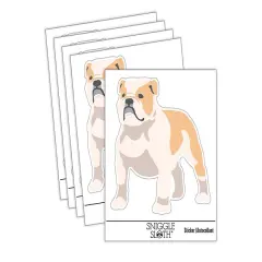 Bulldog English British Dog Solid Waterproof Vinyl Phone Tablet Laptop Water Bottle Sticker Set - 5 Pack