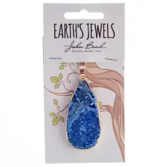 Earth's Jewel 50mm Blue Semi-Precious Agate Teardrop Pendant