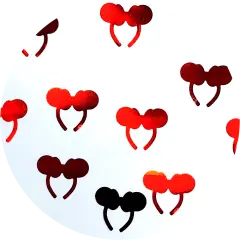 Polyester Glitter Shape - Red Mouse Headband by Glitter Heart Co.&trade;