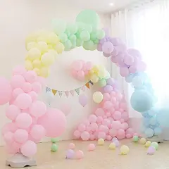 100 Pieces 10 Inch Pastel Balloons Spring Rainbow Colors, Macaron Assorted Colors Thick Mixed Color Balloon, MultiColored Latex Balloons for Birthday Party Wedding Baby Shower Decorations