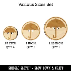 Umbrella Keep Dry Icon Wood Buttons for Sewing Knitting Crochet DIY Craft