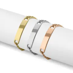 Stainless Steel Blank ID Curved Bar Bracelet
