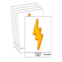Quirky Lightning Bolt Waterproof Vinyl Phone Tablet Laptop Water Bottle Sticker Set - 5 Pack