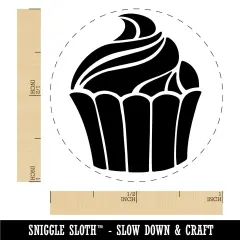 Yummy Sweet Cupcake Birthday Anniversary Celebration Self-Inking Rubber Stamp Ink Stamper for Stamping Crafting Planners Yellow
