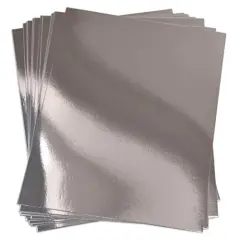 60 Pieces Metallic Silver Card Stock Mirror Paper Sheets Foil Board Reflective Sheet for Craft Metal Scrapbook Poster Cardboard Mirrored Embossing Crafts Stock Shiny Material Letter Size 8.5" x 11"