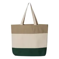 Q-Tees&reg; Tri-Color Tote Forest/ khaki