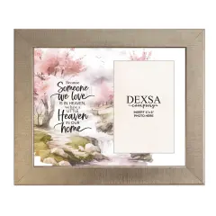Because Someone We Love Bereavement Photo Frame Wood Plaque with Easel and Hook Wall Tabletop Art - 10 inches x 12 inches - Hold 4x6 Photo