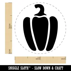 Bell Pepper Garden Vegetable Self-Inking Rubber Stamp Ink Stamper for Stamping Crafting Planners Green