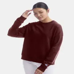 Women's Powerblend Crewneck Sweatshirt | RADYAN&reg; Maroon