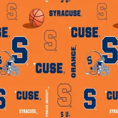 Sykel Enterprises-Syracuse University Fleece Fabric-Syracuse Orange All Over Fleece Blanket Fabric-Sold by the yard