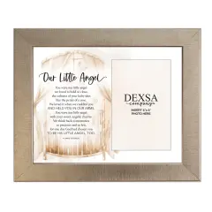 Our Little Angel Bereavement Photo Frame Wood Plaque with Easel and Hook Wall Tabletop Art - 10 inches x 12 inches - Hold 4x6 Photo