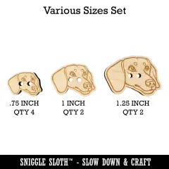Dachshund Dog Head Wood Buttons for Sewing Knitting Crochet DIY Craft