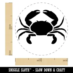 Crab Beach Ocean Self-Inking Rubber Stamp Ink Stamper for Stamping Crafting Planners Pink