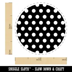 Geometric Polka Dotted Circle Self-Inking Rubber Stamp Ink Stamper for Stamping Crafting Planners Green