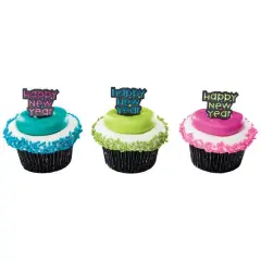 Happy New Year Foil DecoPics&reg; Cupcake Decoration, 12ct