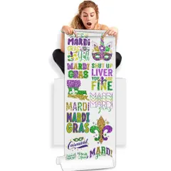 Mardi Gras Carnival Glitter Faux Sparkle: 22x60 Direct-to-Film Gang Sheets