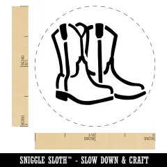 Simple Cowboy Cowgirl Boots Country Farm Life Self-Inking Rubber Stamp Ink Stamper for Stamping Crafting Planners Orange