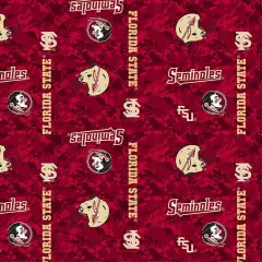 Sykel Enterprises-Florida State University Fleece Fabric-FSU Seminoles Digi Camo Fleece Blanket Fabric-Sold by the yard