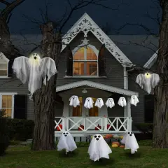 Northlight Lighted Ghost Family Halloween Decorations - 6-Piece White
