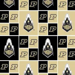 Sykel Enterprises-Purdue University Cotton Fabric-Purdue Boilermakers Geometric Cotton Quilting Fabric