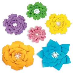 Carson Dellosa Creatively Inspired 3D Paper Flowers Decorations, 6 Colorful Large Paper Flowers for Flower Wall, Wedding, Bulletin Board, Cork Board, Party, Classroom Decor & More