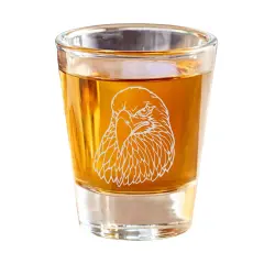 2oz Bald Eagle Detailed Shot glass Eagle Head