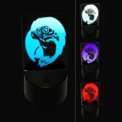 Macaw Parrot Bird Head 3D Illusion LED Night Light Sign Nightstand Desk Lamp