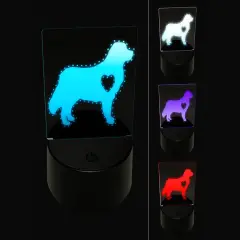 Bernese Mountain Dog with Heart 3D Illusion LED Night Light Sign Nightstand Desk Lamp