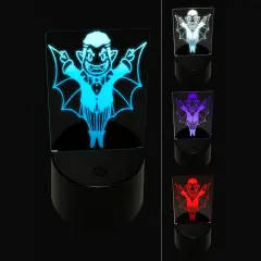 Cartoon Vampire Man Halloween Dracula 3D Illusion LED Night Light Sign Nightstand Desk Lamp
